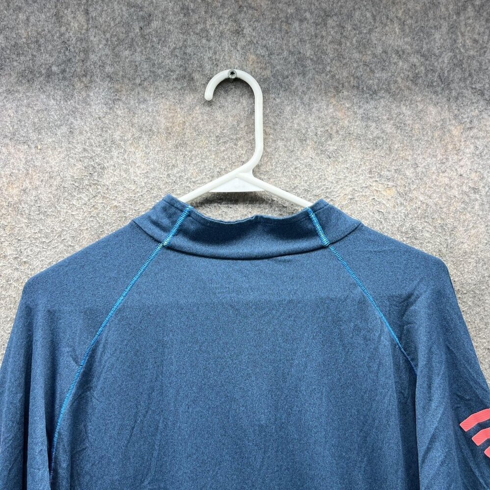 Adidas Shirt Mens XL Blue Climalite Quarter Zip Long Sleeve Athletic Pullover - Picture 5 of 11